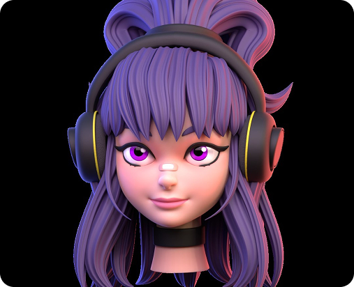 Contoh hasil 3D Sculpting